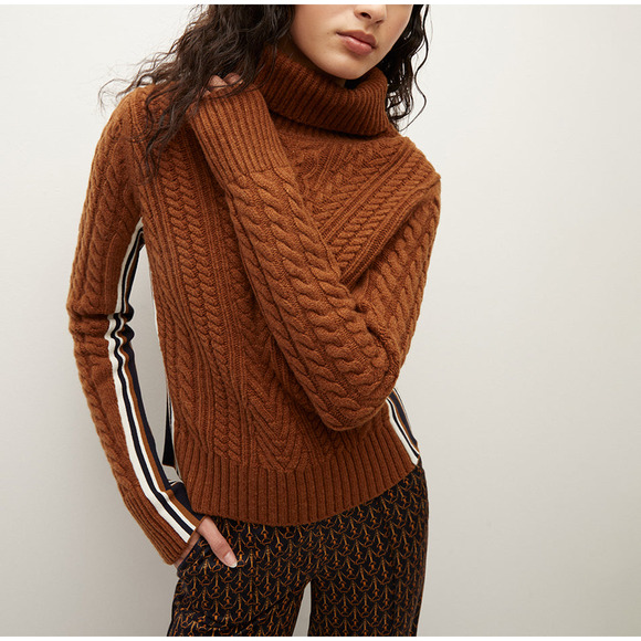 Veronica Beard 'Maril' Brown Lambswool Turtleneck Size S - Picture 1 of 5